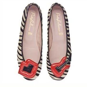 Pretty Ballerinas Ballet Flats Lips & Guitar Zebra Stripe
